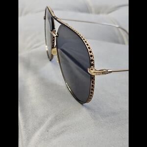 Christian Dior CD Gold Metal Vintage Designer Women Sunglasses Italy NeedRepair